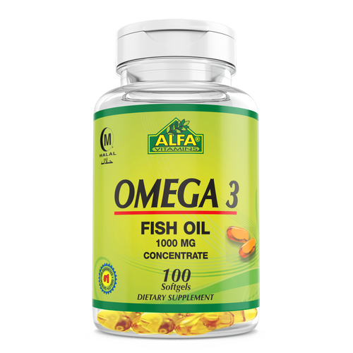 Omega 3 1000mg with IU Vitamin E - 100 Softgels (Private Label)