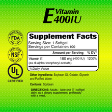 vitamin E 400IU - 100 softgels