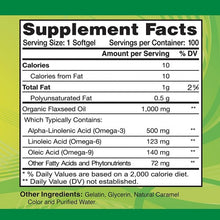 Alfa 369-Omega 369-Organic Flax Oil 1000 mg-100 soft gels