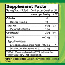 Omega 3 - Dietary Supplement with 1000mg Fish Oil - 60 softgels
