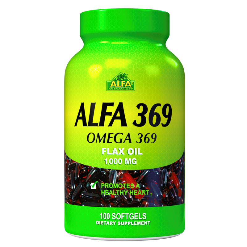 Alfa 369 Omega 369 Organic Flax Oil Dietary Supplement 1000