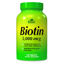 Biotin - Hair Growth Dietary Supplement-5,000 mcg-100 tablets